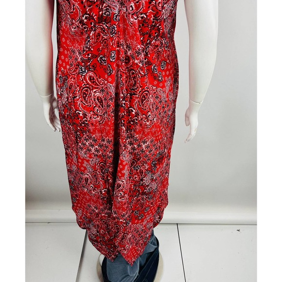 New Maurices Womans Sz 1X Plus Red Paisley Halter Midi Dress NWT - Picture 9 of 10